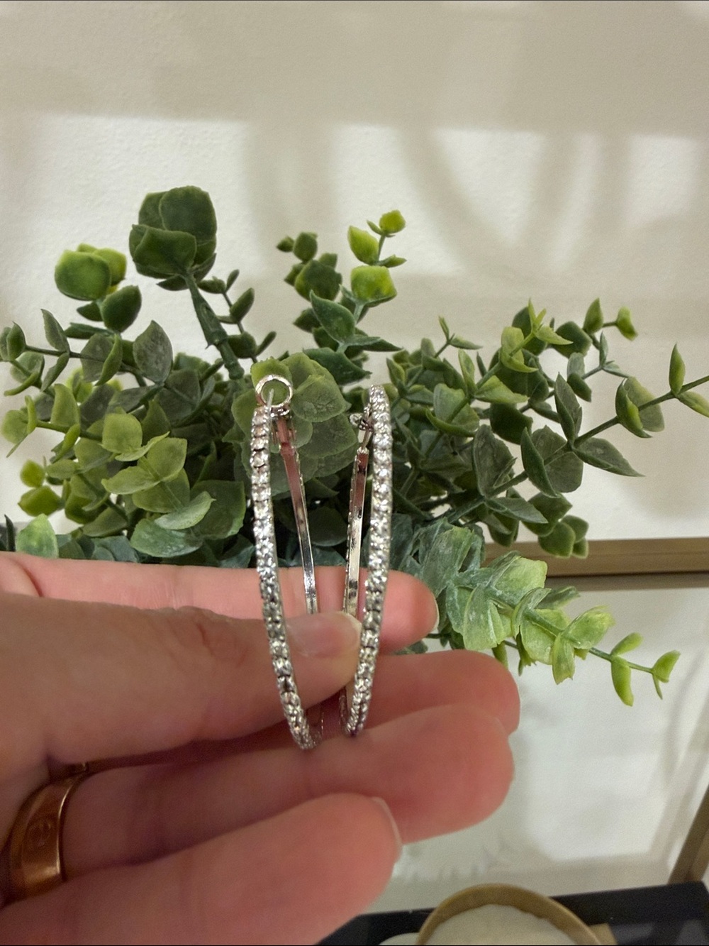 Cache Rhinestone Hoop Earrings - Picture 8 of 8